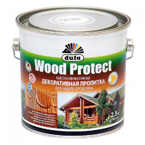 Dufa пропитка Wood Protect, 2.5 кг, 2.5 л, махагон фото