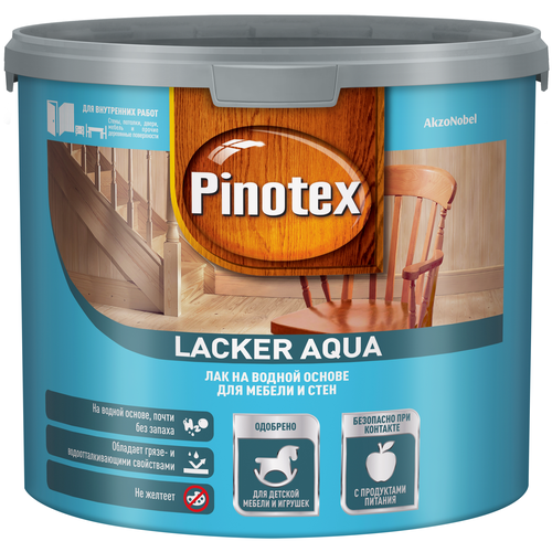 Pinotex Lacker Aqua бесцветный, матовая, 2.7 л фото