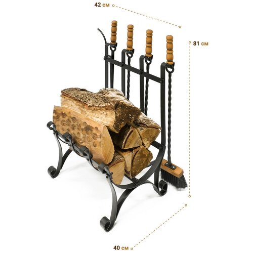 Каминный набор/ набор для чистки камина Дровница с сумкой фото