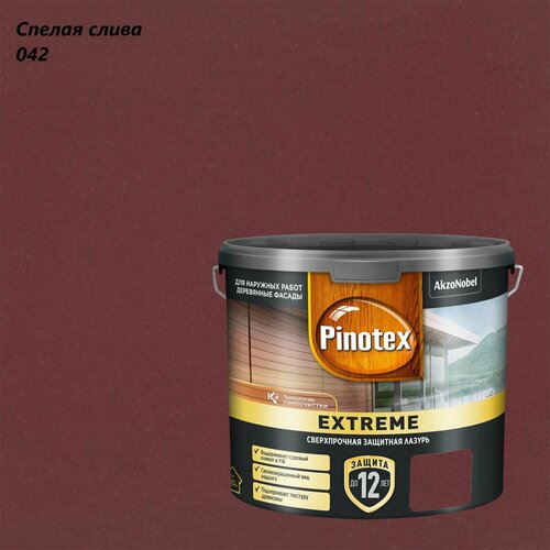 Защитно-декоративная лазурь для древесины Pinotex Extreme (2,5л) спелая слива 042 фото