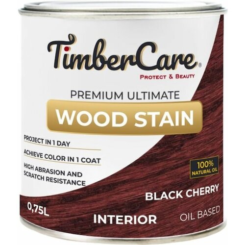 Масло для дерева TimberCare Wood Stain пропитка для дерева для внутренних работ Черешня Black Cherry 0,75л фото