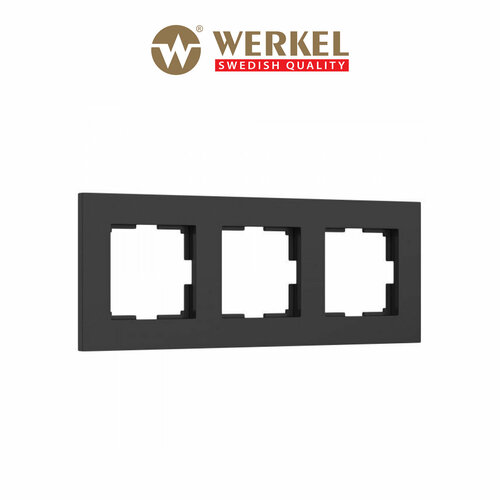 Рамка на 3 поста Werkel Slab W0032908, цвет черный матовый фото