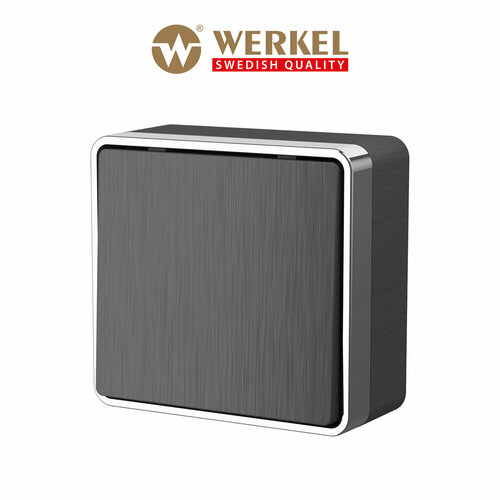 Накладной выключатель одноклавишный Werkel Gallant W5010004 графит рифленый IP20 фото