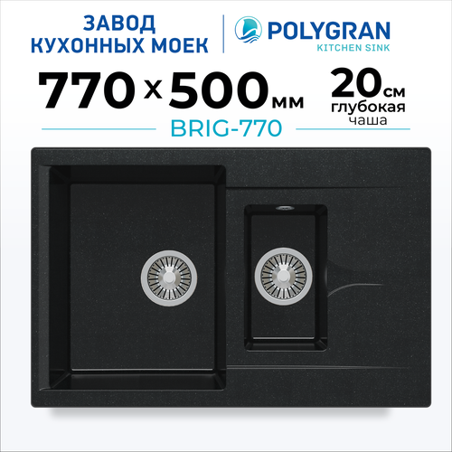 Кухонная мойка Polygran BRIG-770 (№316 Космос) фото