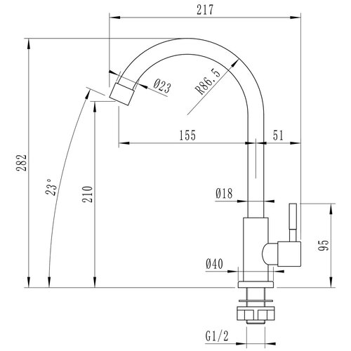 Кран для кухни MIXLINE MLSS-0322 моно фото