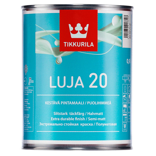 Краска акриловая (АК) Tikkurila Luja 20 полуматовая бесцветный 0.9 л 1.1 кг фото