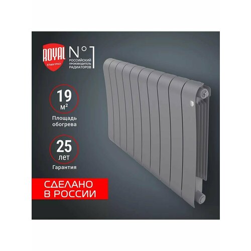 Радиатор биметаллический Royal Thermo Infinity 500 Silver Satin - 10 секц. фото