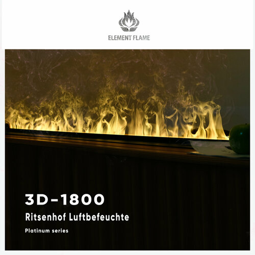 Камин паровой ELEMENT FLAME Ritsenhof 3D-1800 Luftbefeuchte Platinum Series c функцией увлажнителя и эффектом живого огня фото