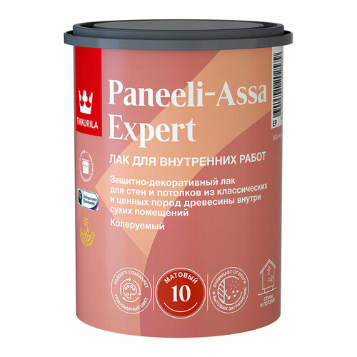 Tikkurila Paneeli Assa Expert EP лак для стен и потолков акриловый, матовый (0,9л) фото