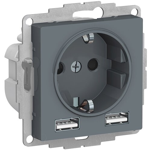 ATN000730 SE AtlasDesign Грифель SO + USB Розетка A+A, 5В/2,4А, 2х5В/1,2А, механизм фото