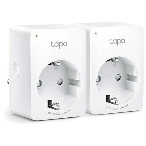 Умная розетка TP-Link Tapo P100(2-pack) EUBT Wi-Fi белый фото