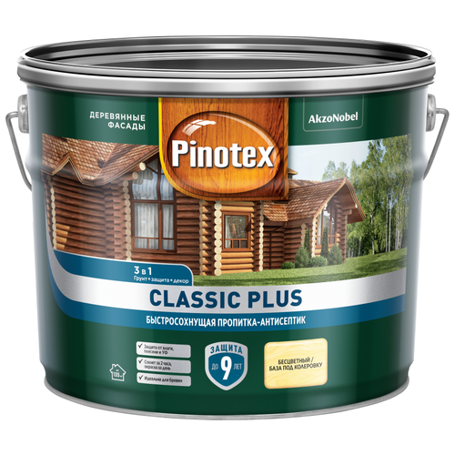 Pinotex антисептик Classic Plus, 0.9 л, тиковое дерево фото