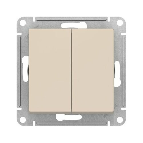 Переключатель проходной электрический Schneider Electric (Systeme Electric) Atlas Design 2-клавишный, 10А, 10 AX, Бежевый - 1 шт. фото