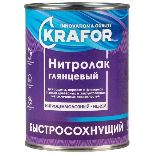 Krafor НЦ-218 прозрачный, глянцевая, 0.7 кг, 0.7 л фото