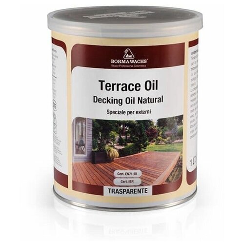 Цветное масло для террас Borma Terrace Oil - Decking Oil Natural (1 л 1472 Венге ) фото