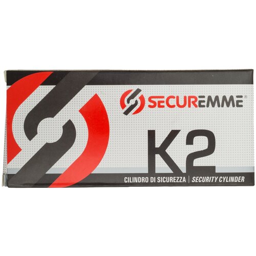 Цилиндровый механизм ключ-шток, монтажный ключ SECUREMME K2 (B)35х(C)30 матовый хром фото