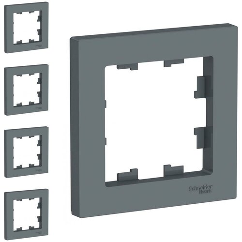 Рамка Schneider Electric AtlasDesign одноместная универсальная грифель (комплект из 4 шт) фото