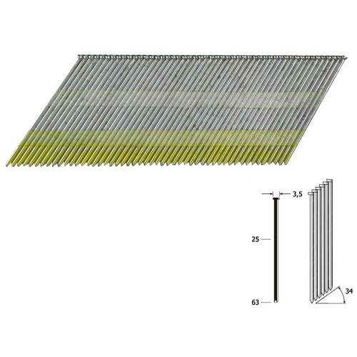 Отделочные гвозди 15Ga тип DA - 64 мм, DA1564 / 4000шт фото