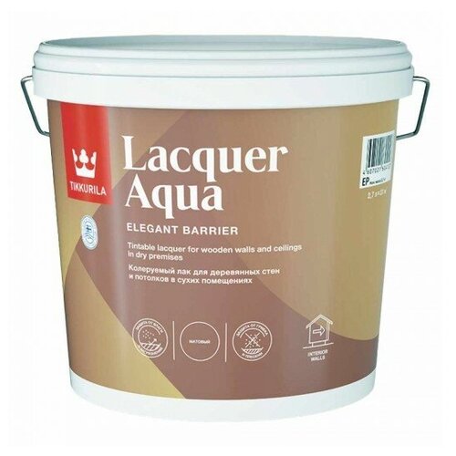 Tikkurila Lacquer Aqua бесцветный, матовая, 2.7 кг, 2.7 л фото