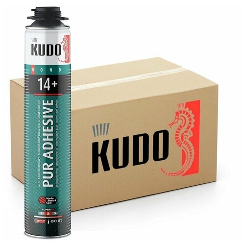 Монтажная пена KUDO PUR ADHESIVE PROFF 14+, 12 шт 1000 мл всесезонная 12 шт. 1 шт. 1000 мл фото