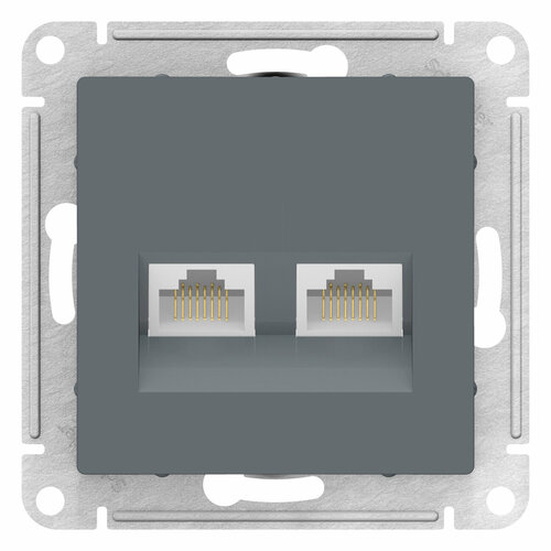 ATLASDESIGN Розетка двойная компьютерная RJ45+RJ45, кат.5E, механизм, грифель Schneider Electric ATN000785 фото