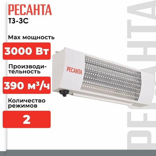 Тепловая завеса РЕСАНТА ТЗ-3С белый 3000 Вт фото