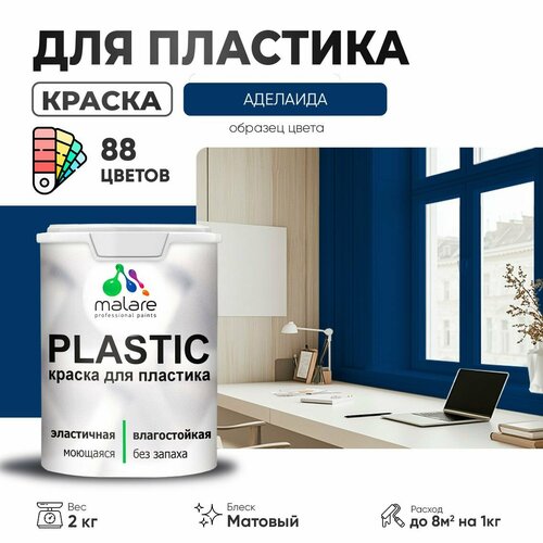 Краска акриловая (АК) Malare PlastiC матовая аделаида 2 кг фото