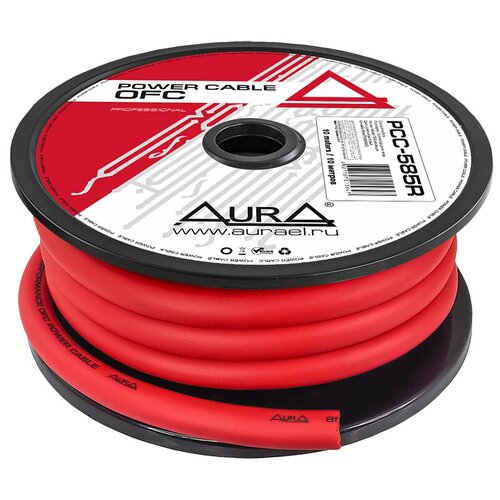 Кабель силовой AurA PCC-585R, OFC, 000AWG/85мм2, 10м/катушка, красный фото