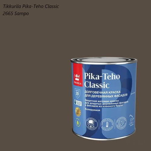 Краска матовая для деревянных фасадов Tikkurila Pika-Teho Classic (0,9л) 2665 Sampo фото