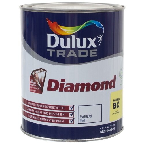 Краска водно-дисперсионная Dulux Trade Diamond Matt матовая бесцветный 4.5 л фото