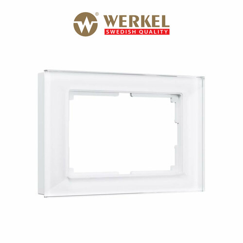 Рамка из стекла для двойной розетки Werkel Favorit W0081101 белый фото