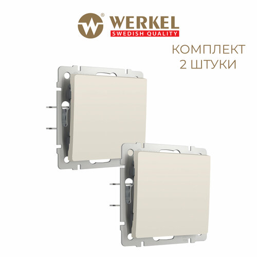 Выключатель одноклавишный Werkel W1110062 айвори матовый, IP20 - комплект 2 шт. фото