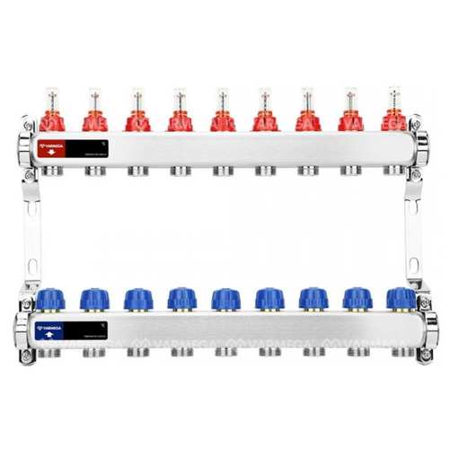 Коллекторная группа с расходомерами VARMEGA 9 выходов нерж. сталь VM15109 фото