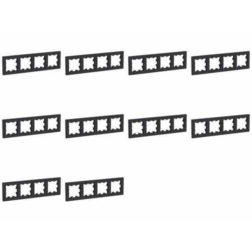 Рамка четырехместная Systeme Electric Atlas Design черный матовый - карбон ATN001004 - 10 шт. фото