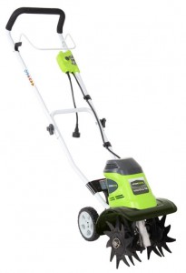 Buy cultivator Greenworks Corded 8A online, Photo and Characteristics