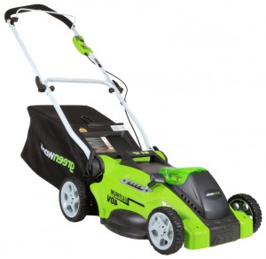 Satın almak çim biçme makinesi Greenworks 25322 G-MAX 40V Li-Ion 16-Inch çevrimiçi, fotoğraf ve özellikleri