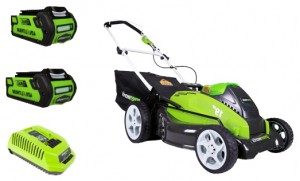 Buy lawn mower Greenworks 2500107vc G-MAX 40V G40LM45K2X online, Photo and Characteristics