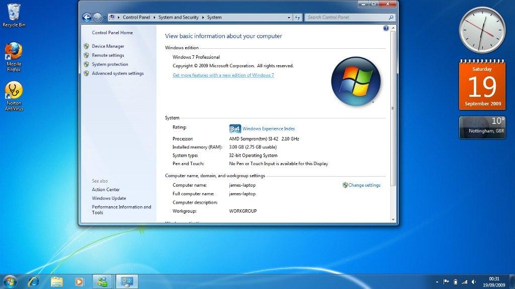 Windows 7 Professional OEM Key SP1 [USD 23.72]