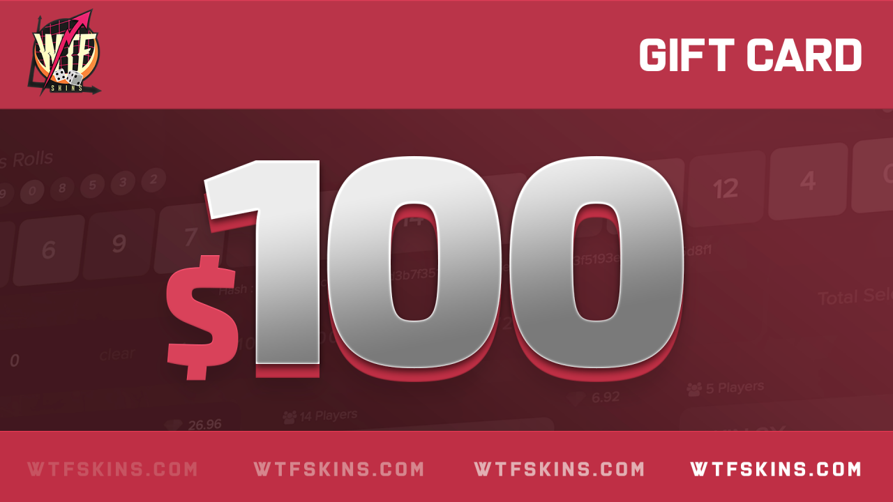 WTFSkins 100 USD Gift Card [USD 117.15]