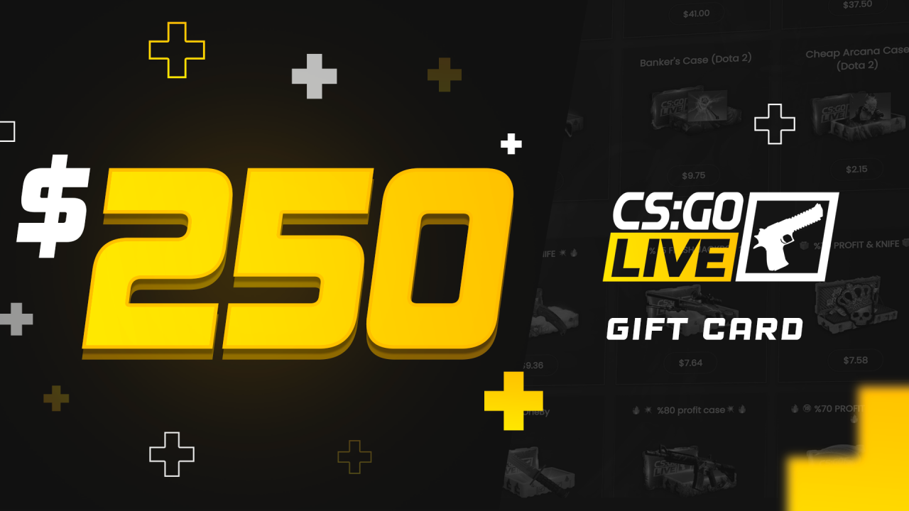 CSGOLive 250 USD Gift Card [USD 292.89]