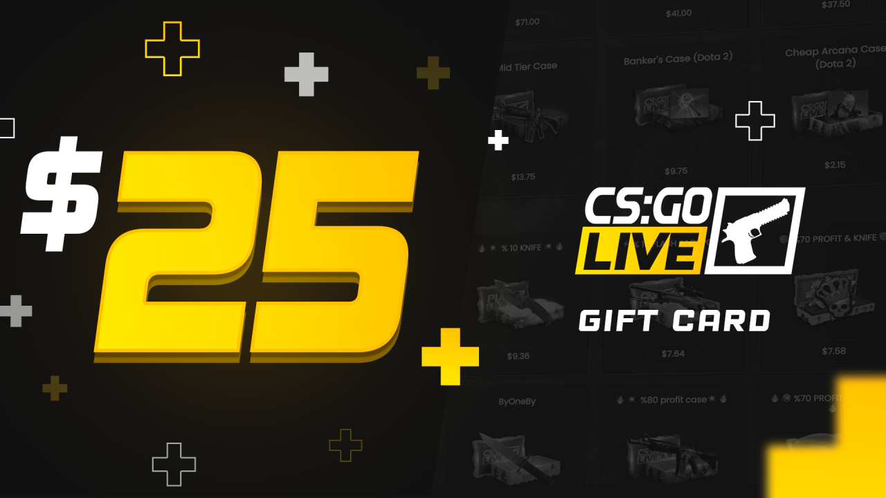 CSGOLive 25 USD Gift Card [USD 29.29]