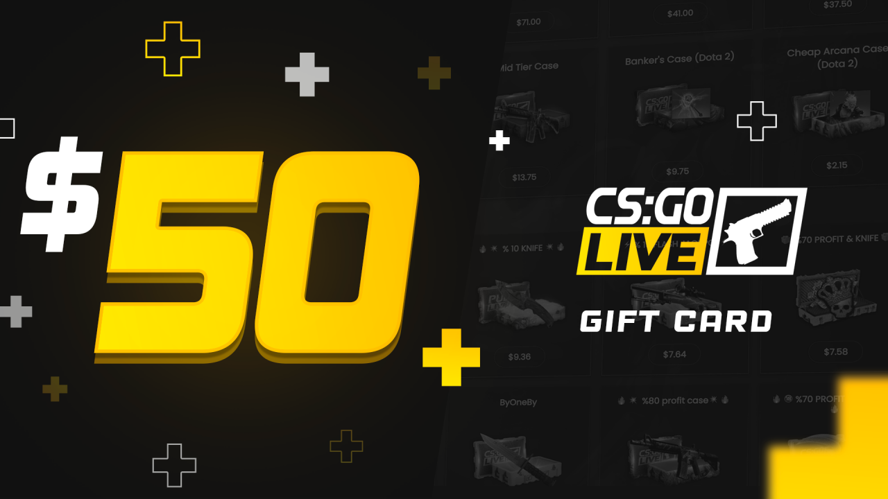 CSGOLive 50 USD Gift Card [USD 58.58]