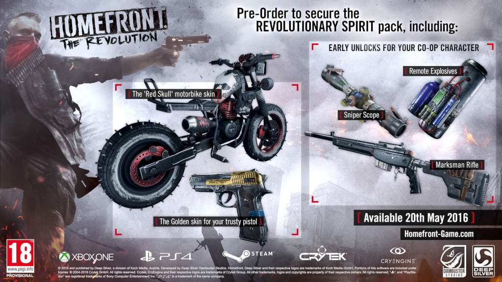 Homefront: The Revolution + Revolutionary Spirit Pack INDIA Steam Gift [USD 26.5]