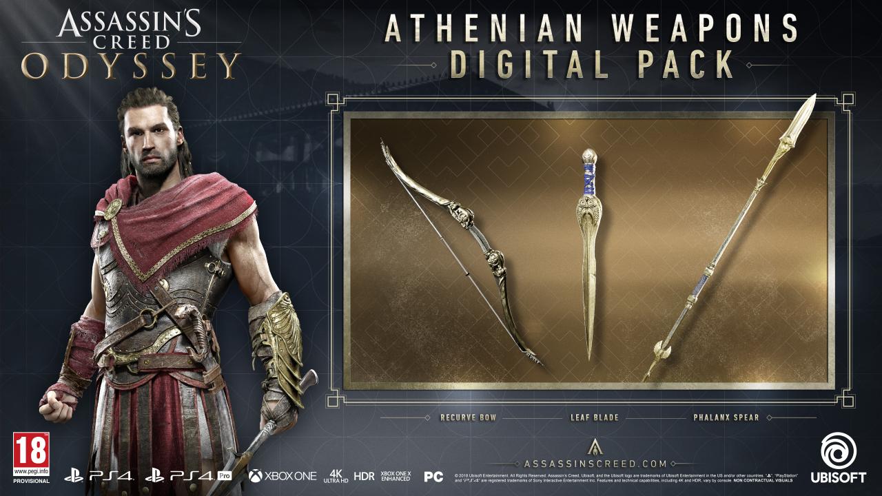 Assassin's Creed Odyssey - Athenian Weapons Pack DLC EU PS4 CD Key [USD 8.06]