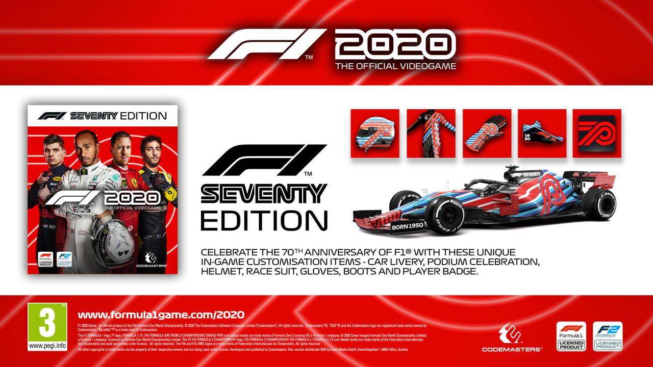F1 2020 Seventy Edition Steam CD Key [USD 57.54]