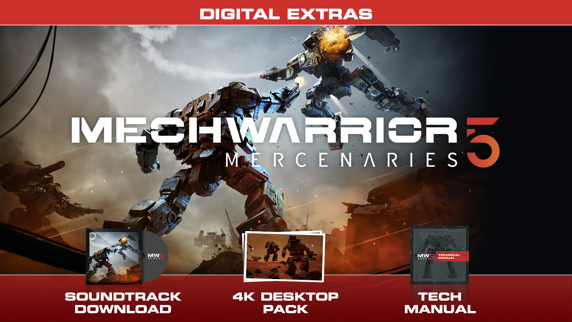 MechWarrior 5: Mercenaries - Digital Extras Content DLC Steam CD Key [USD 7.89]