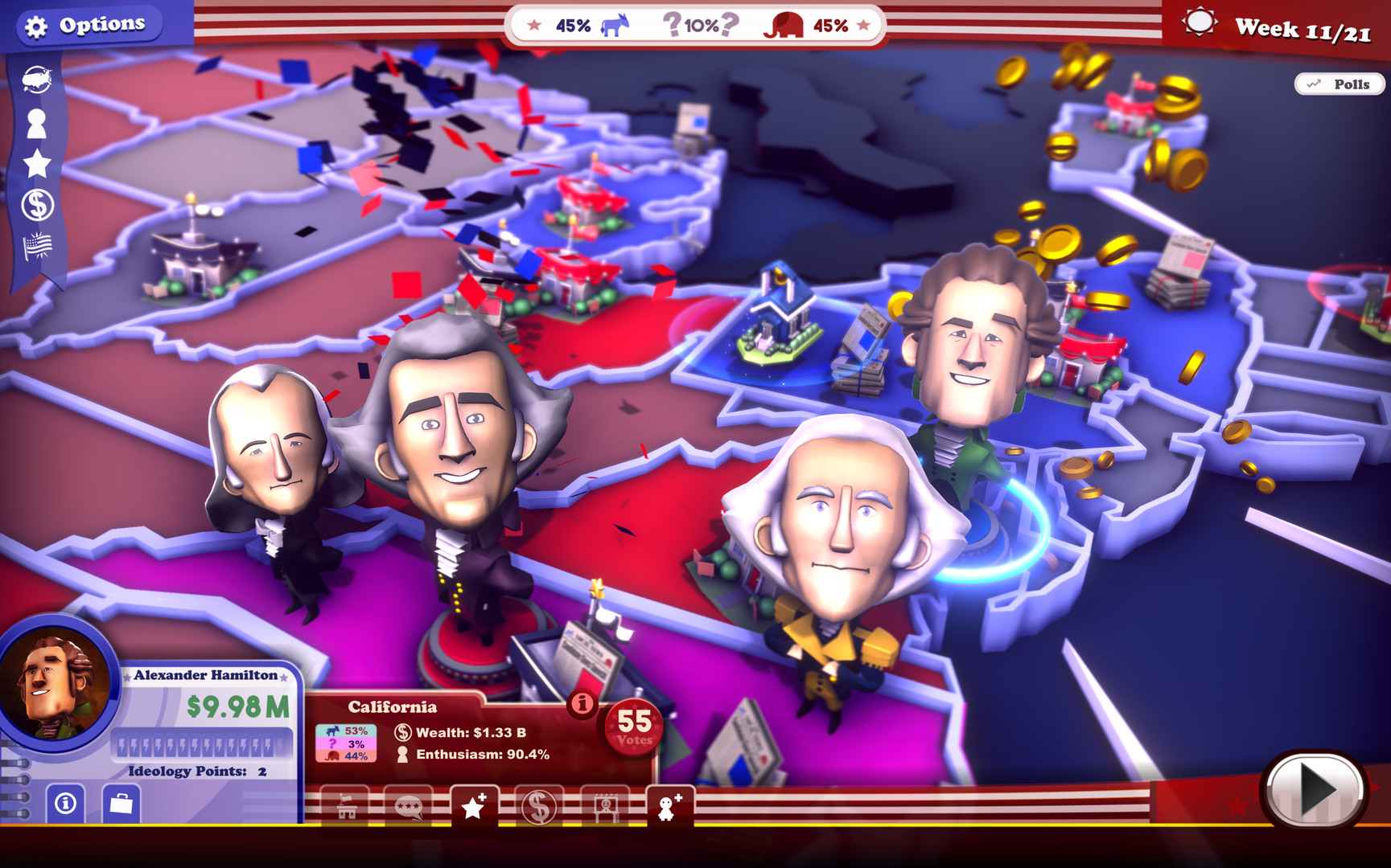 The Political Machine 2020 - The Founding Fathers DLC Steam CD Key [USD 3.94]