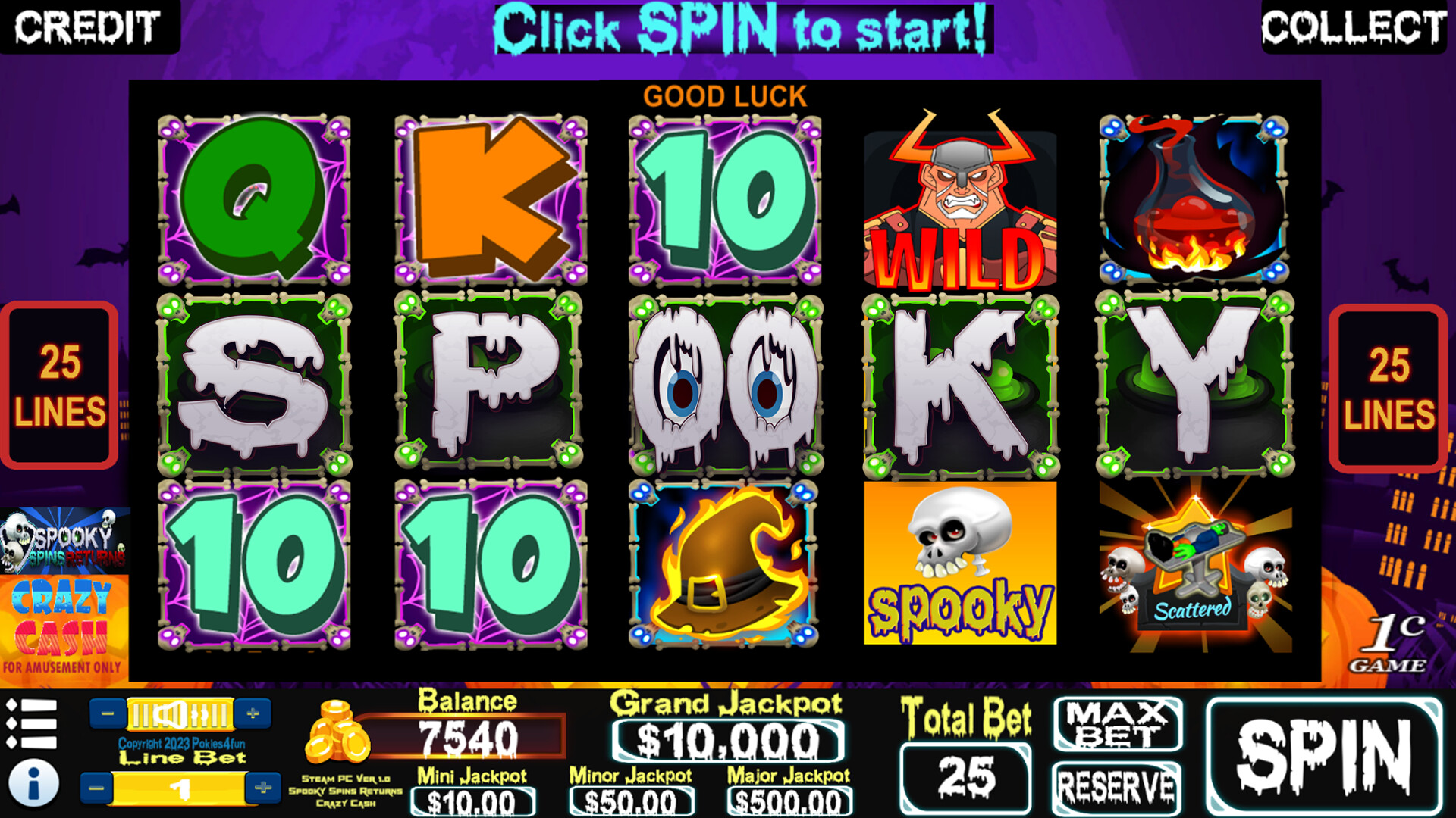 Spooky Spins Returns : Crazy Cash Edition - Slots Steam CD Key [USD 9.79]