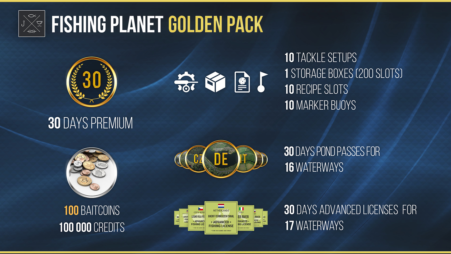 Fishing Planet - Golden Pack DLC EU Steam Altergift [USD 61.96]